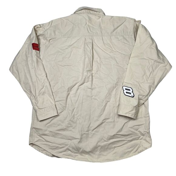 Winner's Circle Dale Earnhardt Jr Button Up Long Sleeve Shirt FLAW Light Tan XL - Picture 2 of 8
